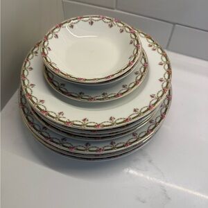 Elegant Floral Limoges Dinnerware Set